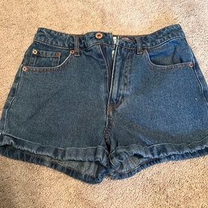 dark denim jean shorts, great condition, size 24!